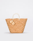 St Tropez Pom Pom Straw Tote