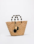 St Tropez Pom Pom Straw Tote