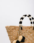 St Tropez Pom Pom Straw Tote