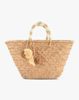 St Tropez Pom Pom Straw Tote